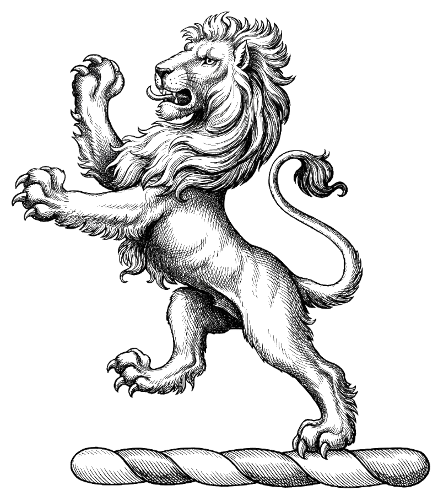 A lion rampant or digital download: Includes Color PNG, B&W PNG, and SVG vector files