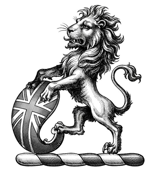 Lion Sejant Holding an Oval Shield of the Union digital download: Includes Color PNG, B&W PNG, and SVG vector files