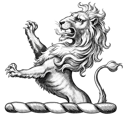 A demi-lion rampant Gules digital download: Includes Color PNG, B&W PNG, and SVG vector files