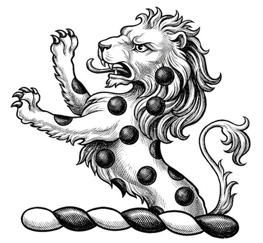 A Demi-Lion Or, Semee of Hurts digital download: Includes Color PNG, B&W PNG, and SVG vector files
