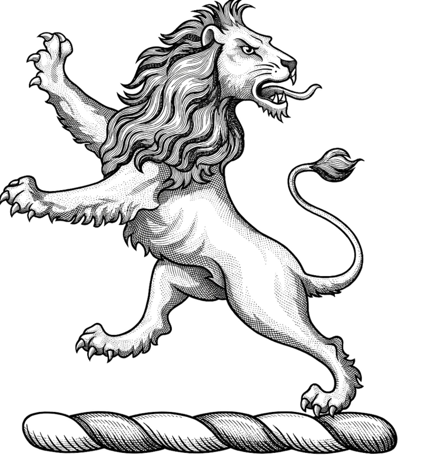A lion rampant regardant sable digital download: Includes Color PNG, B&W PNG, and SVG vector files