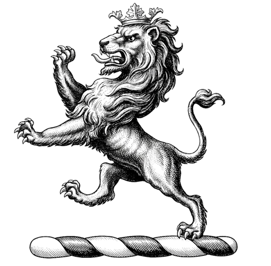 A Lion Rampant Sable Ducally Crowned digital download: Includes Color PNG, B&W PNG, and SVG vector files