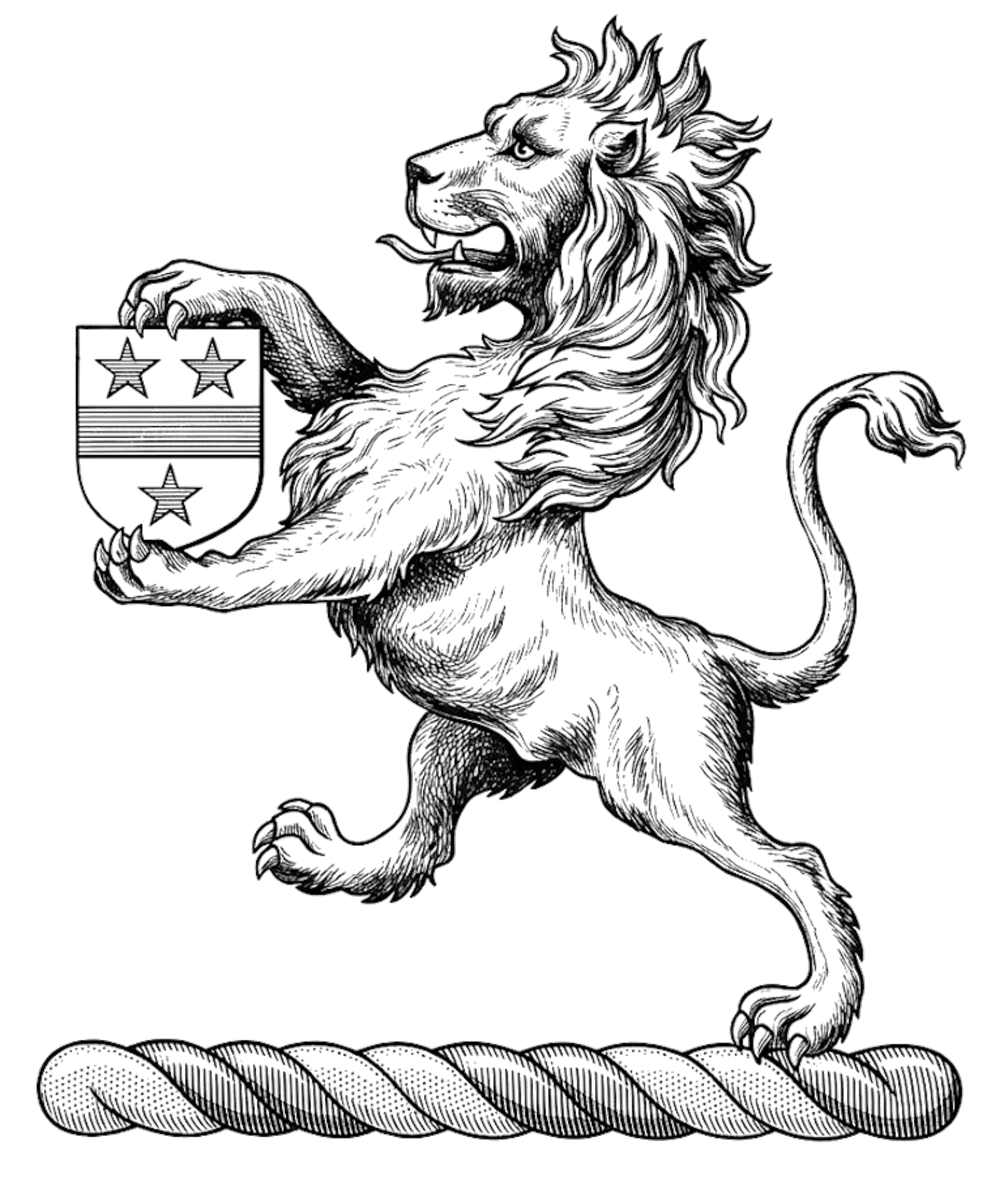 Lion Rampant Holding Escutcheon digital download: Includes Color PNG, B&W PNG, and SVG vector files