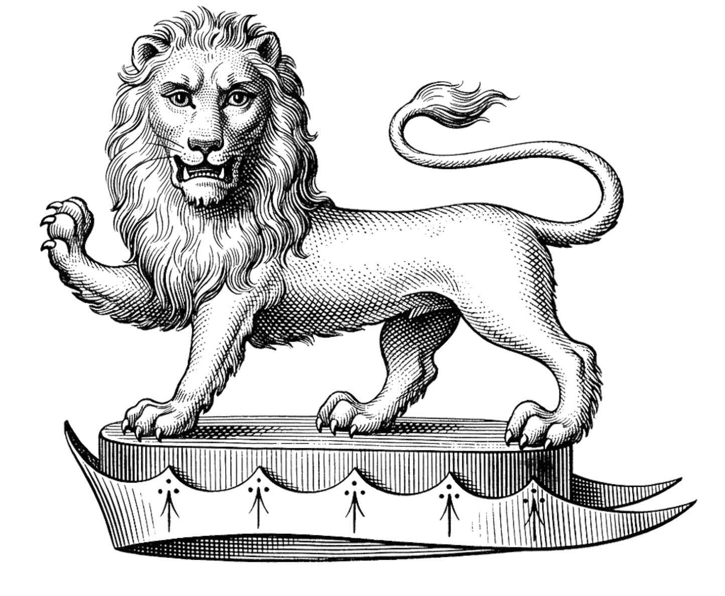Lion Passant Guardant Upon A Chapeau digital download: Includes Color PNG, B&W PNG, and SVG vector files