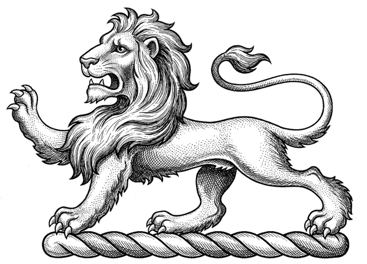 A lion passant proper digital download: Includes Color PNG, B&W PNG, and SVG vector files