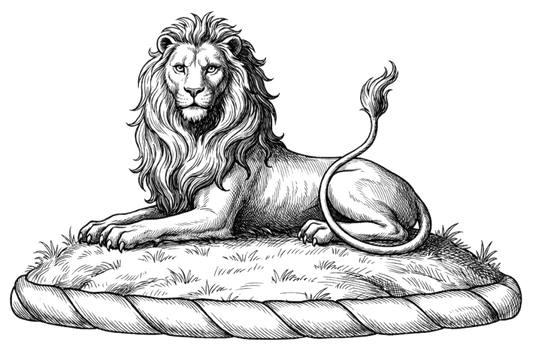 Lion Couchant Gardant Azure digital download: Includes Color PNG, B&W PNG, and SVG vector files