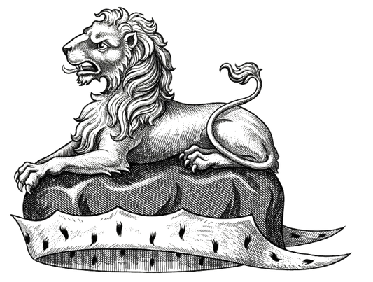On a chapeau Gules, turned up Ermine, a lion couchant Or digital download: Includes Color PNG, B&W PNG, and SVG vector files