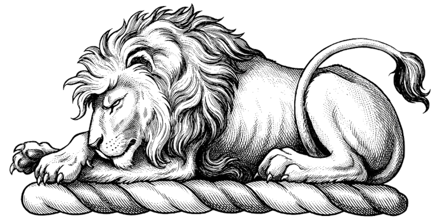 A Lion Couchant digital download: Includes Color PNG, B&W PNG, and SVG vector files