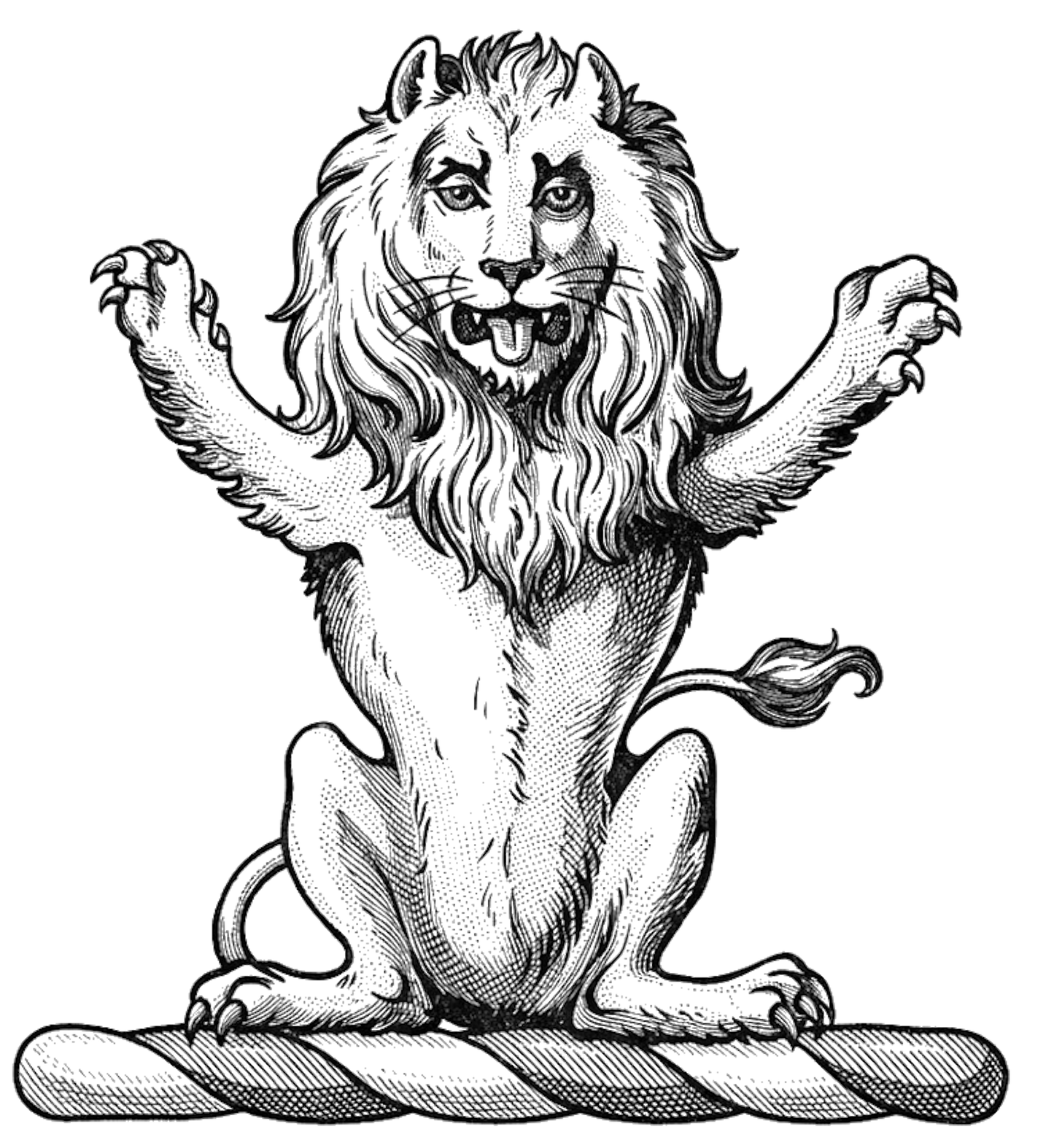A lion sejant affronté digital download: Includes Color PNG, B&W PNG, and SVG vector files