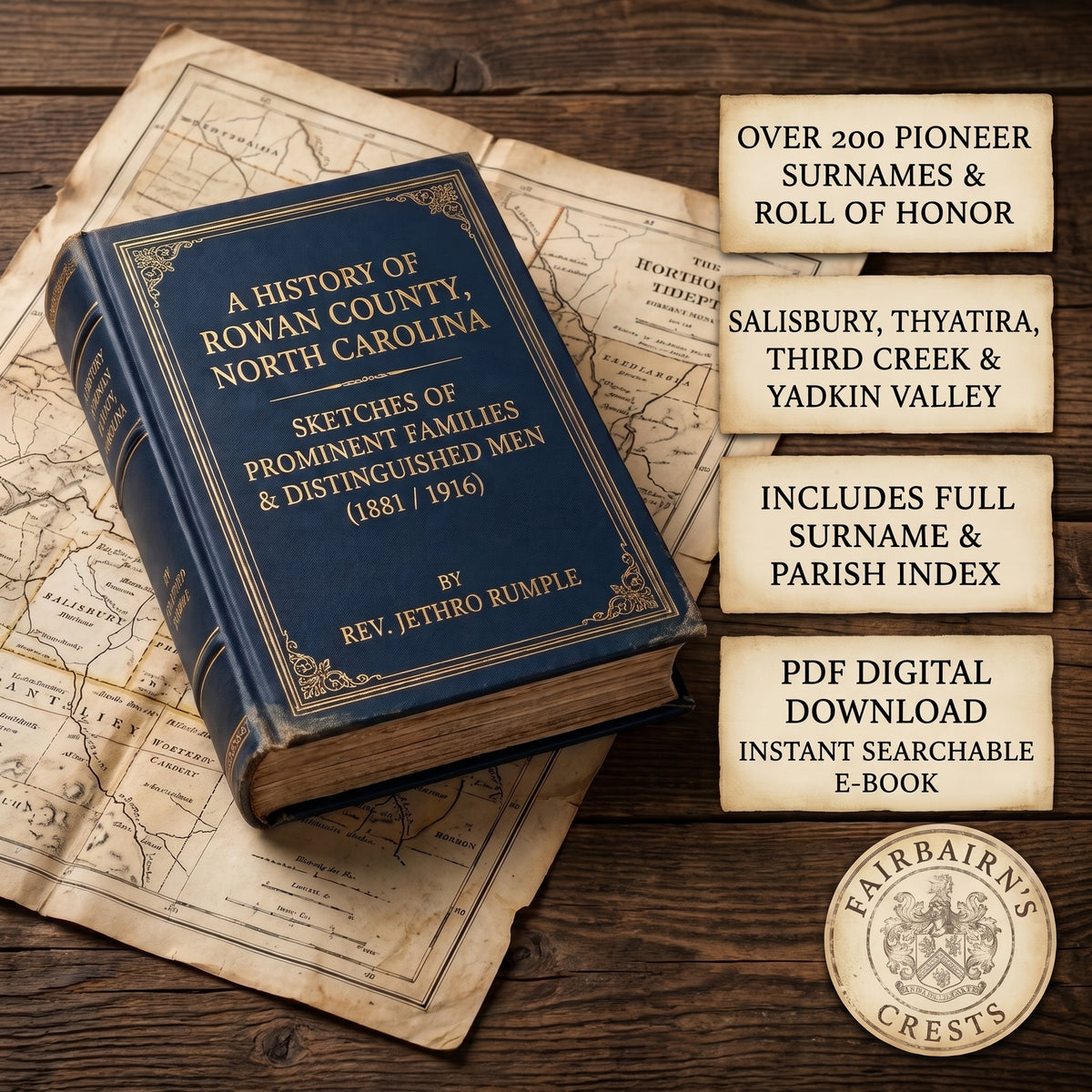 A History of Rowan County, North Carolina (1881 / 1916) - Searchable Genealogy PDF