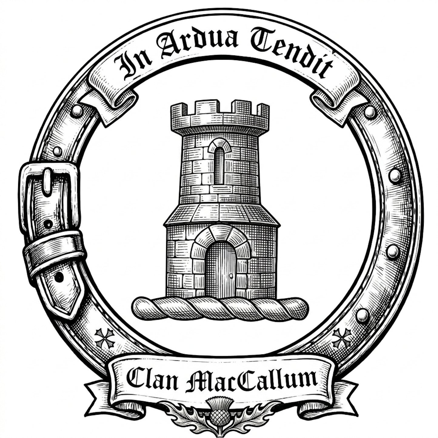 Clan MacCallum Crest digital download: Includes Color PNG, B&W PNG, and SVG vector files