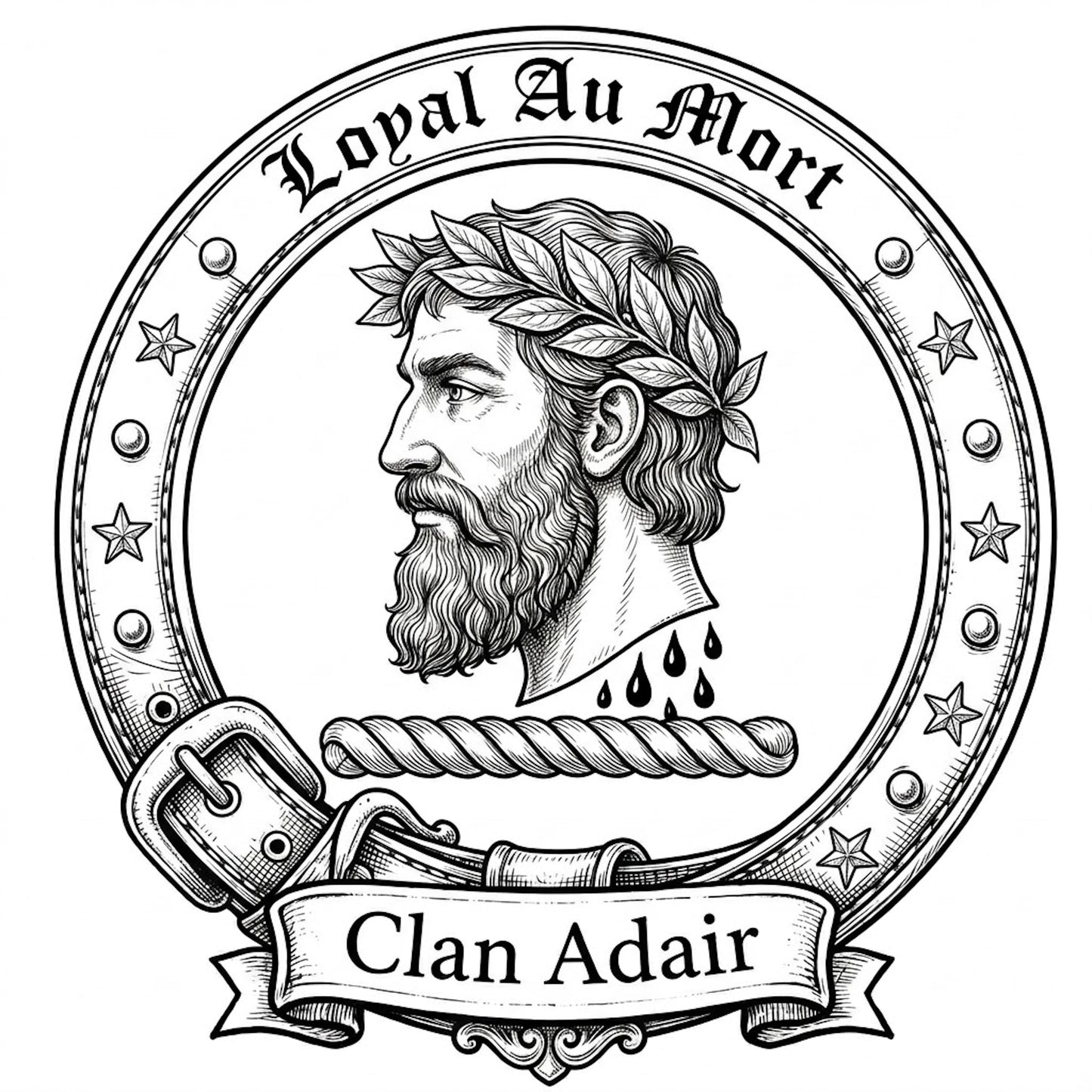Clan Adair Crest digital download: Includes Color PNG, B&W PNG, and SVG vector files