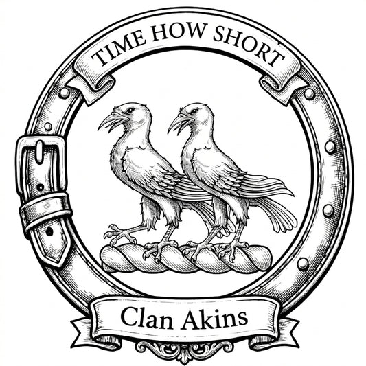 Clan Akins Crest digital download: Includes Color PNG, B&W PNG, and SVG vector files