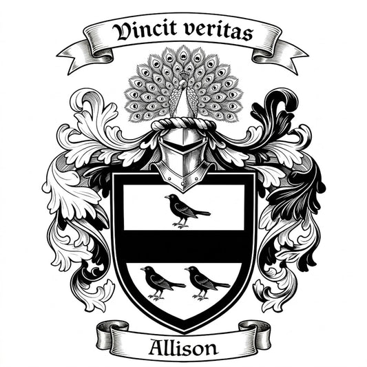 The Allison Family Coat of Arms digital download: Includes Color PNG, B&W PNG, and SVG vector files