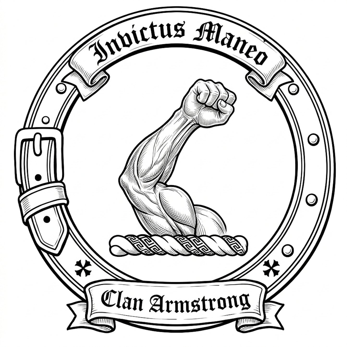 Clan Armstrong Crest digital download: Includes Color PNG, B&W PNG, and SVG vector files