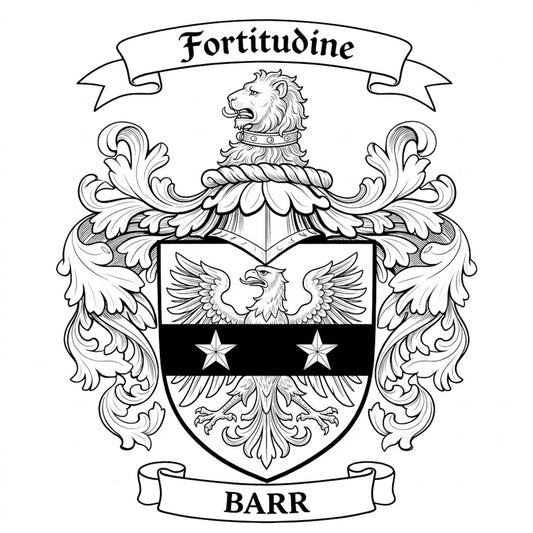 The Barr Family Coat of Arms digital download: Includes Color PNG, B&W PNG, and SVG vector files