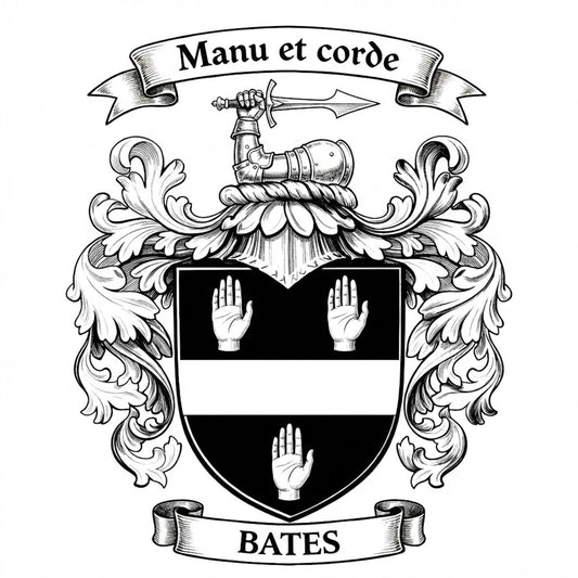 The Bates Family Coat of Arms digital download: Includes Color PNG, B&W PNG, and SVG vector files