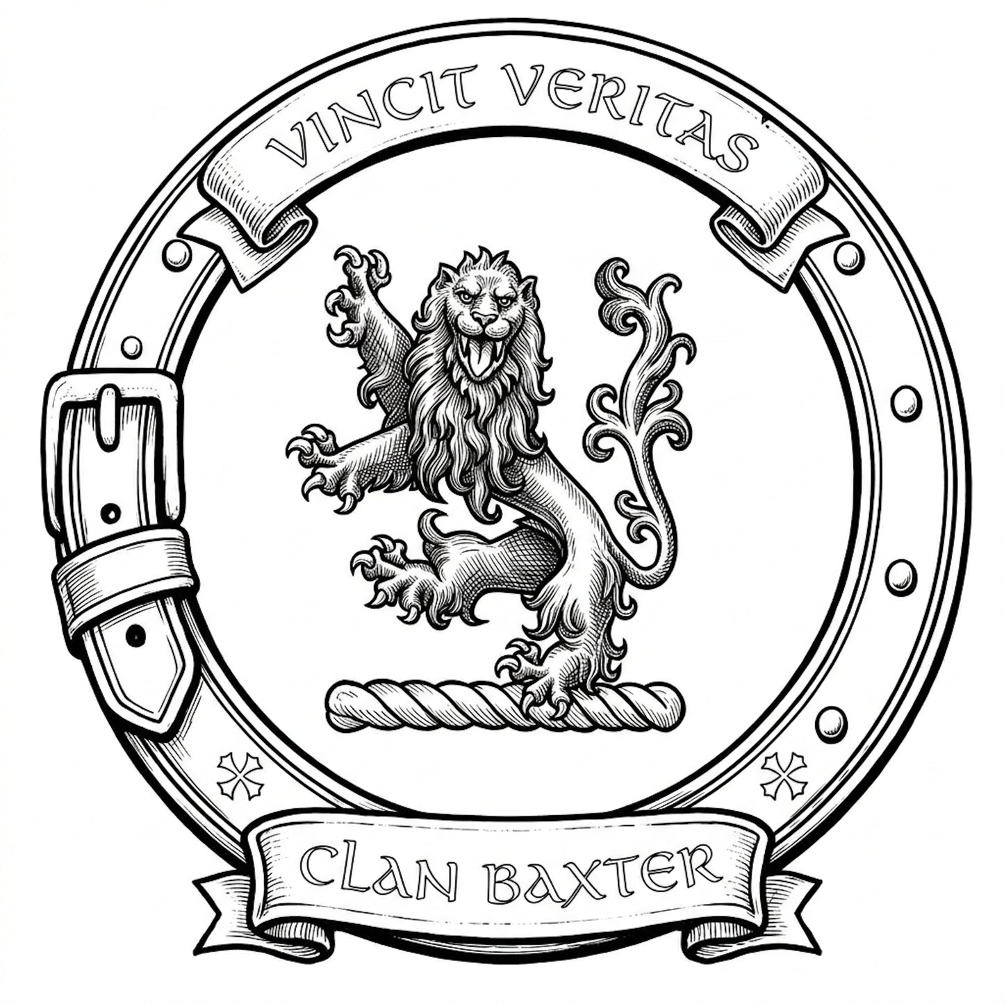 Clan Baxter Crest digital download: Includes Color PNG, B&W PNG, and SVG vector files