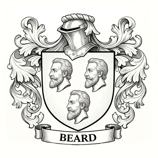 The Beard Family Coat of Arms digital download: Includes Color PNG, B&W PNG, and SVG vector files