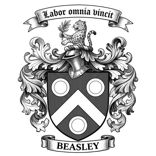 The Beasley Family Coat of Arms digital download: Includes Color PNG, B&W PNG, and SVG vector files
