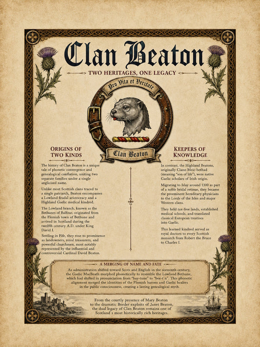 Scottish Clan Beaton Heritage Poster - Instant Digital Download