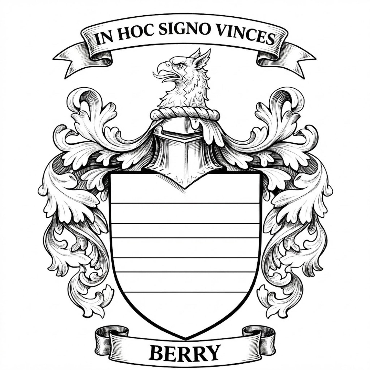 The Berry Family Coat of Arms digital download: Includes Color PNG, B&W PNG, and SVG vector files