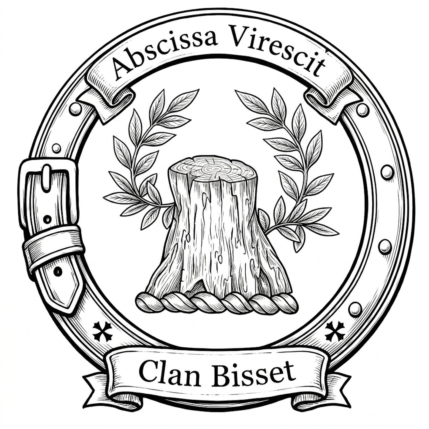 Clan Bisset Crest digital download: Includes Color PNG, B&W PNG, and SVG vector files
