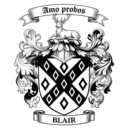 The Blair Family Coat of Arms digital download: Includes Color PNG, B&W PNG, and SVG vector files