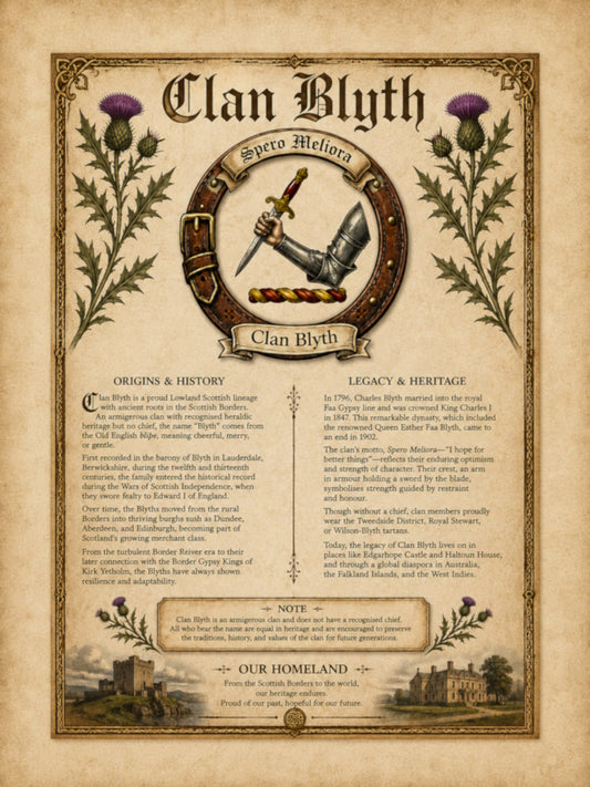 Scottish Clan Blyth Heritage Poster - Instant Digital Download