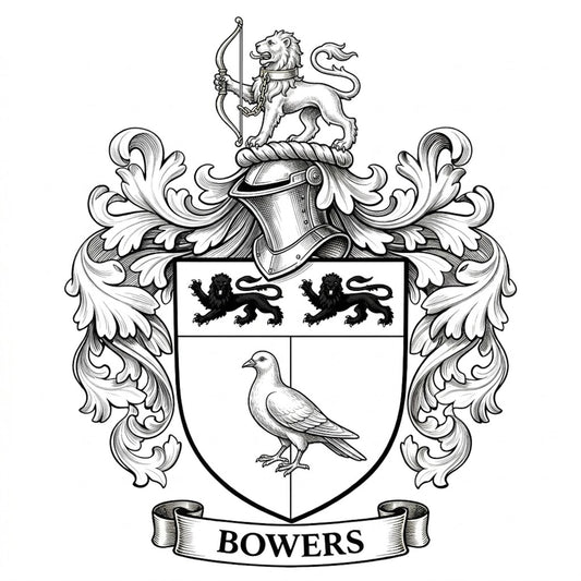 The Bowers Family Coat of Arms digital download: Includes Color PNG, B&W PNG, and SVG vector files