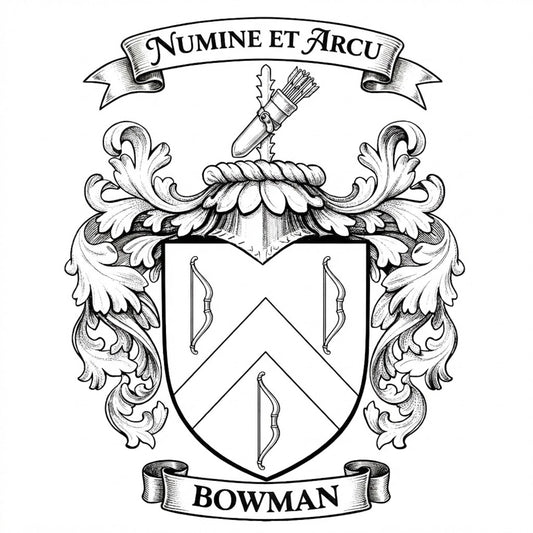 The Bowman Family Coat of Arms digital download: Includes Color PNG, B&W PNG, and SVG vector files