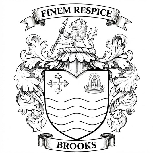The Brooks Family Coat of Arms digital download: Includes Color PNG, B&W PNG, and SVG vector files