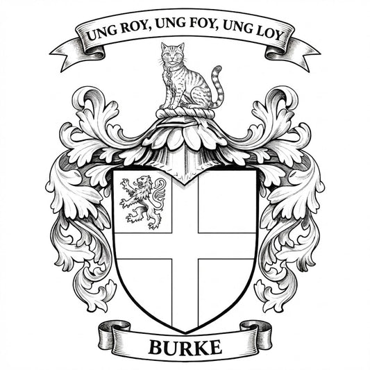 The Burke Family Coat of Arms digital download: Includes Color PNG, B&W PNG, and SVG vector files