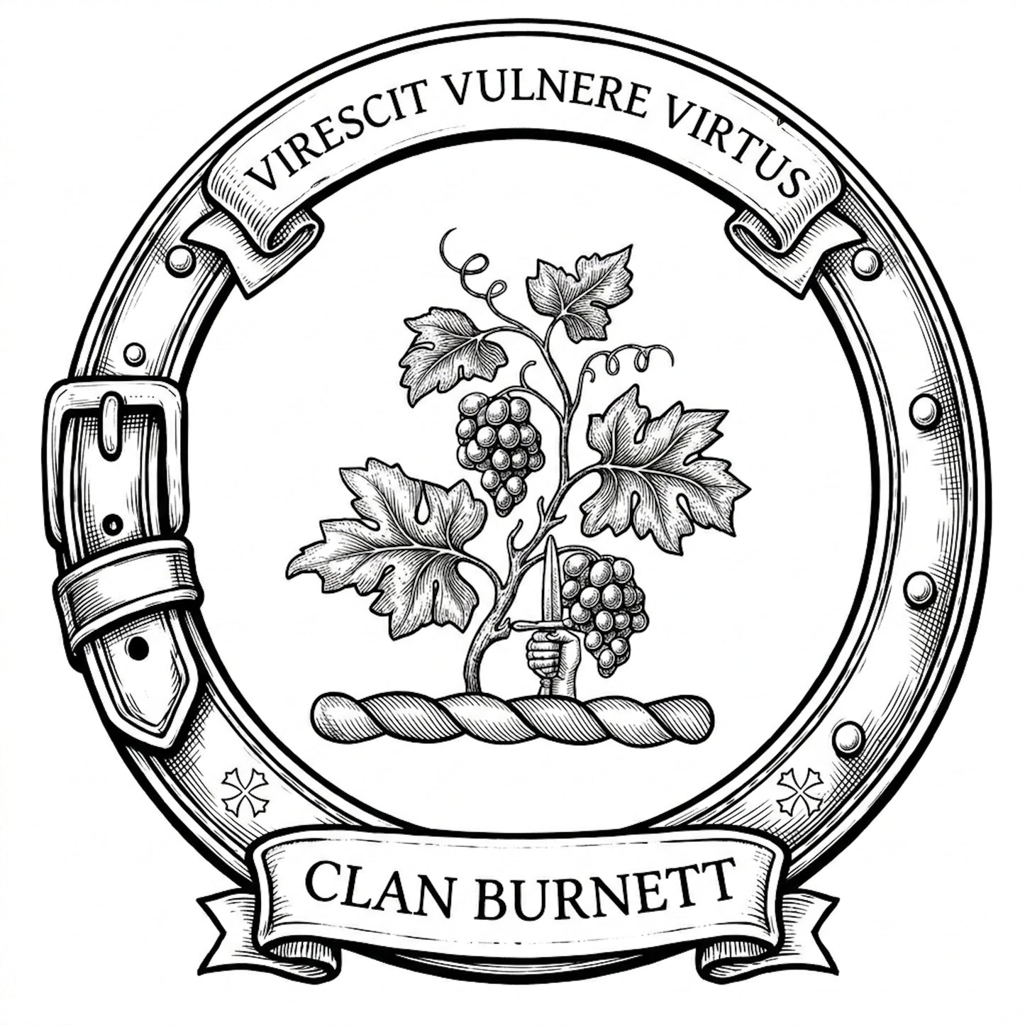 Clan Burnett Crest digital download: Includes Color PNG, B&W PNG, and SVG vector files