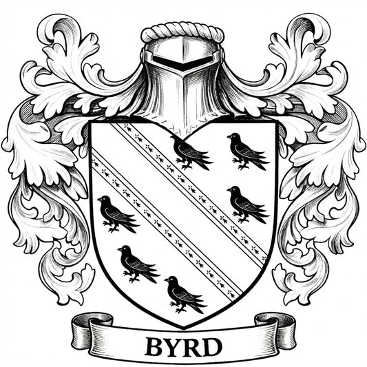 The Byrd Family Coat of Arms digital download: Includes Color PNG, B&W PNG, and SVG vector files