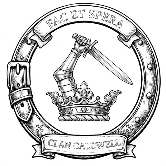 Clan Caldwell Crest digital download: Includes Color PNG, B&W PNG, and SVG vector files