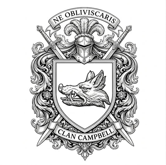 Clan Campbell Crest digital download: Includes Color PNG, B&W PNG, and SVG vector files