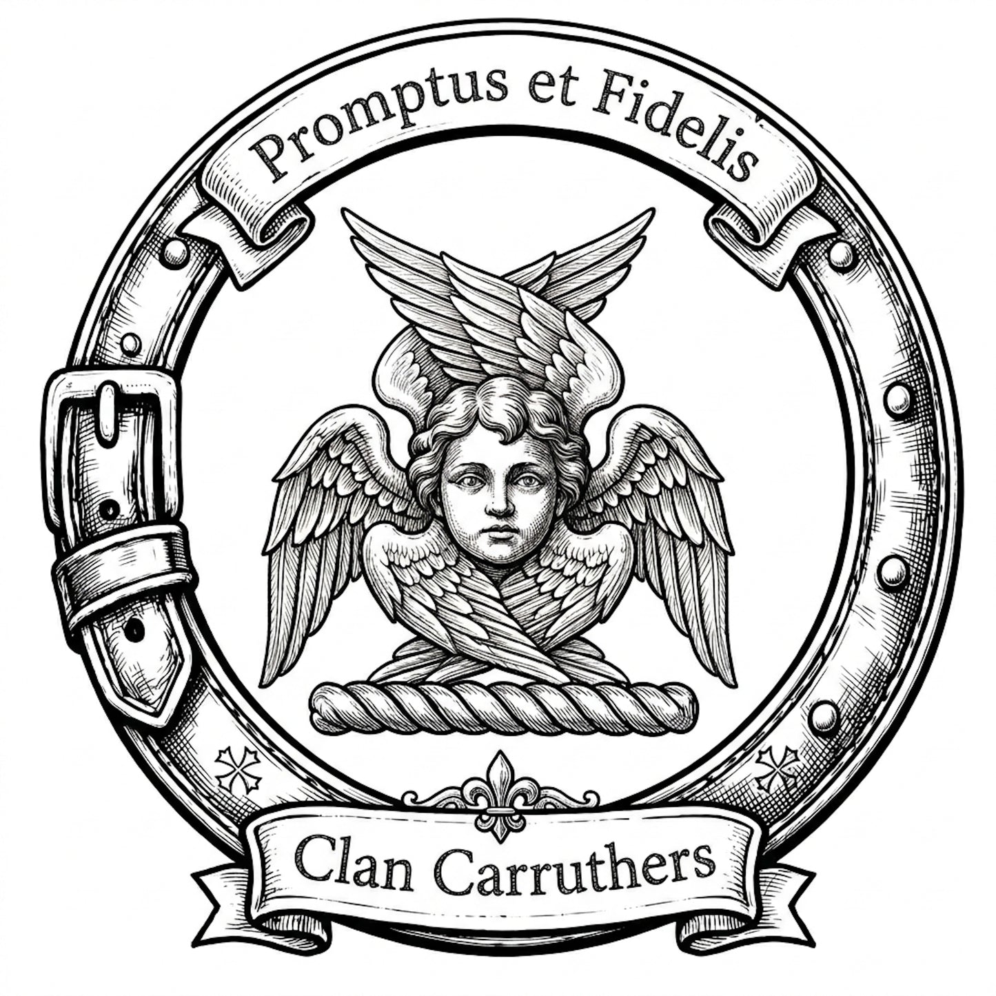 Clan Carruthers Crest digital download: Includes Color PNG, B&W PNG, and SVG vector files