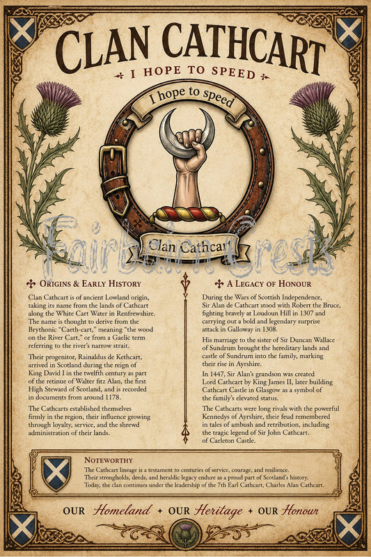 Scottish Clan Cathcart Heritage Poster - Instant Digital Download