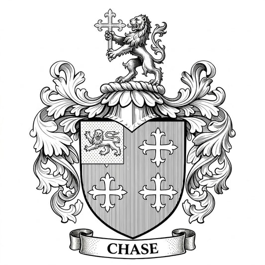 The Chase Family Coat of Arms digital download: Includes Color PNG, B&W PNG, and SVG vector files