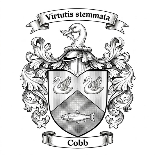 The Cobb Family Coat of Arms digital download: Includes Color PNG, B&W PNG, and SVG vector files