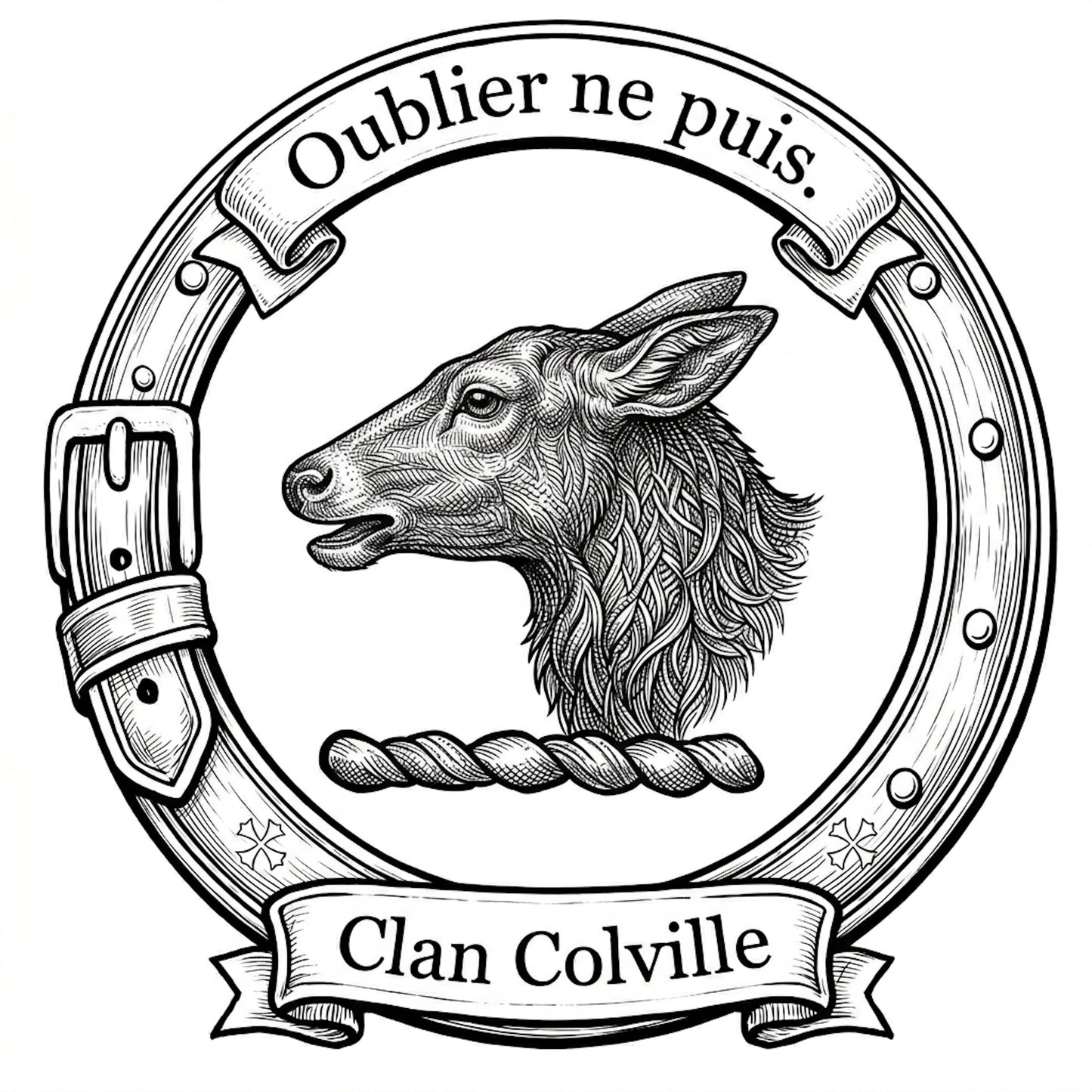 Clan Colville Crest digital download: Includes Color PNG, B&W PNG, and SVG vector files