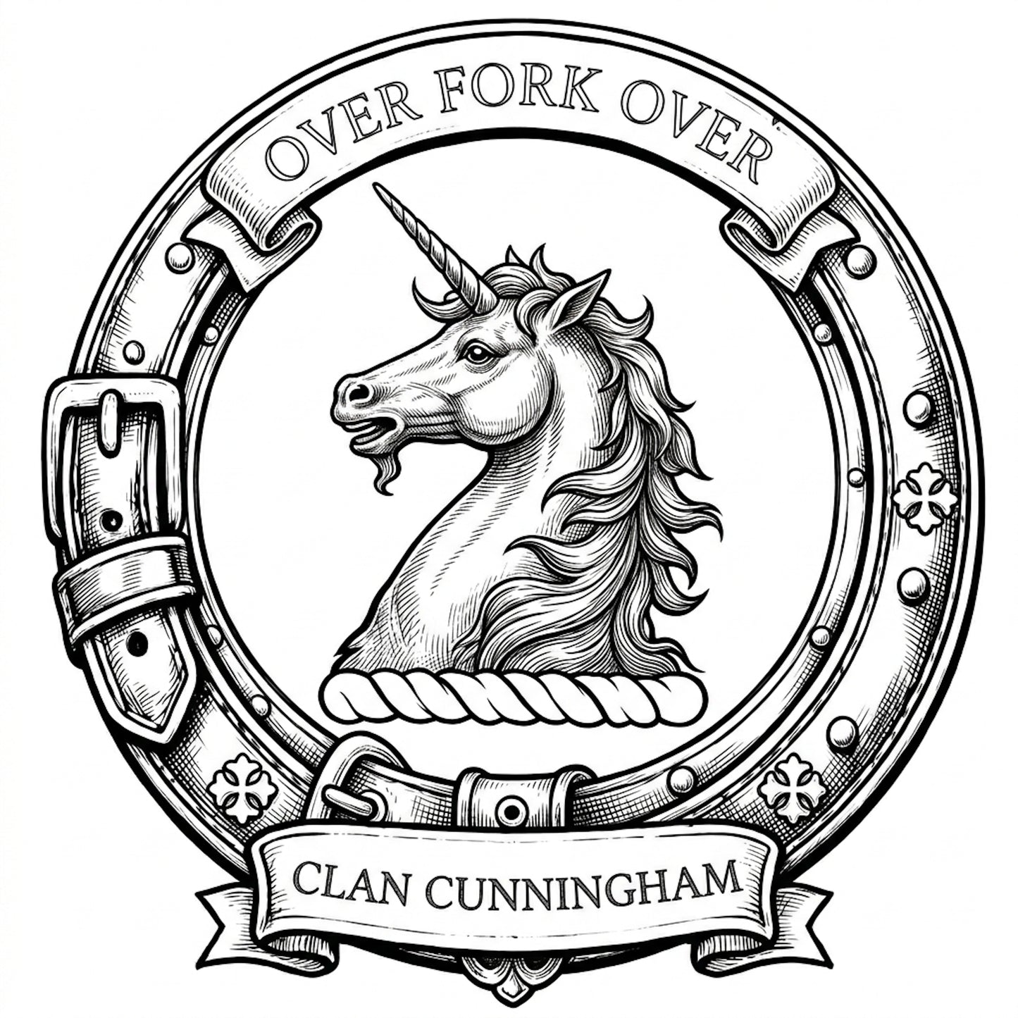 Clan Cunningham Crest digital download: Includes Color PNG, B&W PNG, and SVG vector files