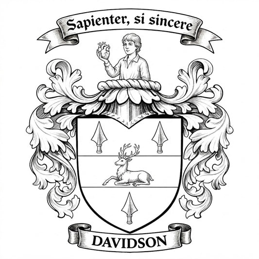 The Davidson Family Coat of Arms digital download: Includes Color PNG, B&W PNG, and SVG vector files