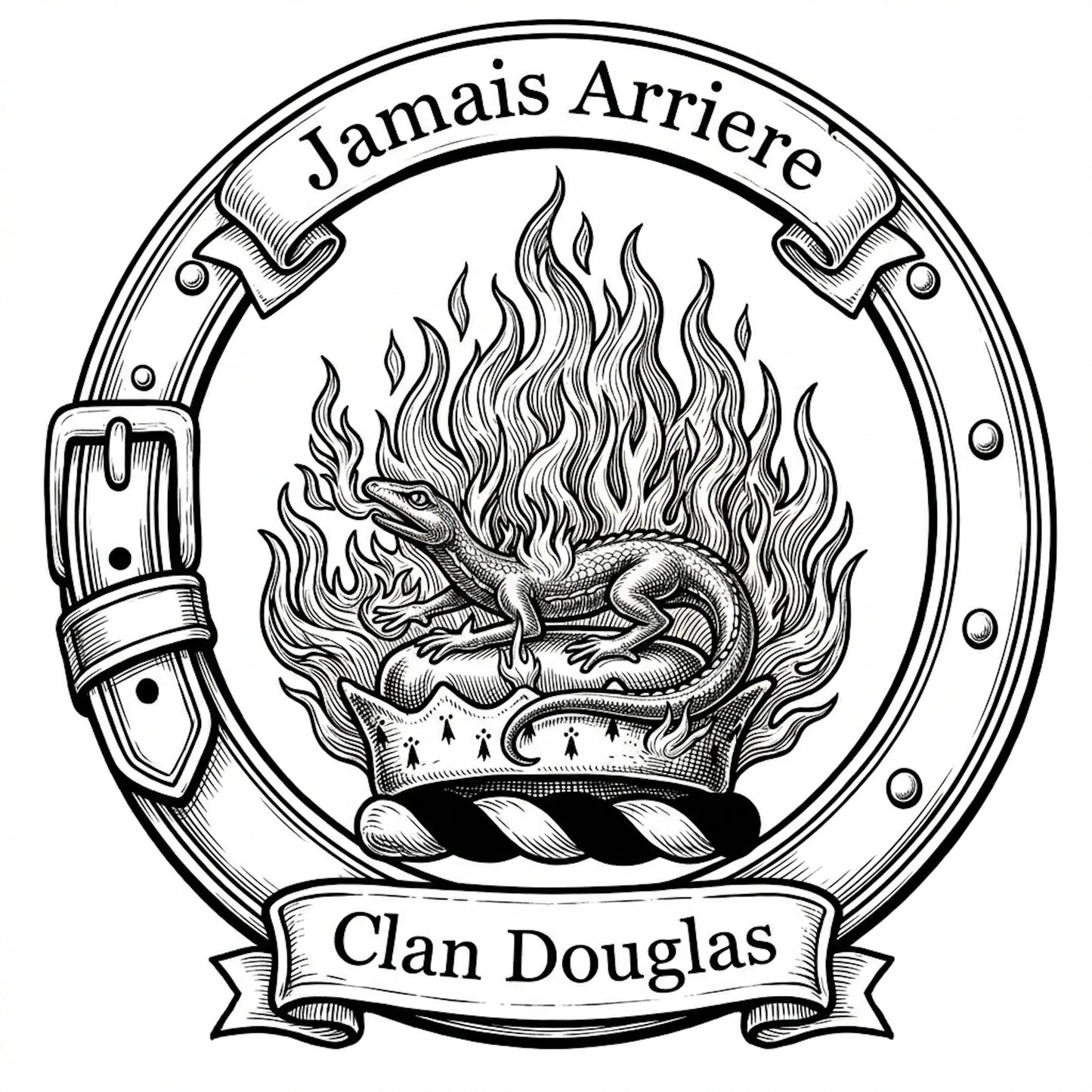 Clan Douglas Crest digital download: Includes Color PNG, B&W PNG, and SVG vector files