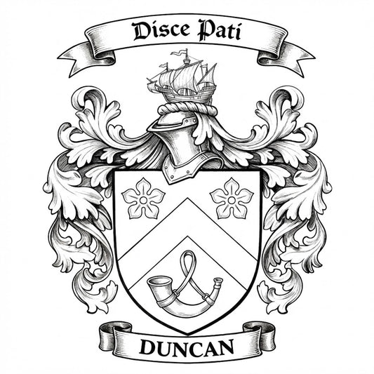 The Duncan Family Coat of Arms digital download: Includes Color PNG, B&W PNG, and SVG vector files