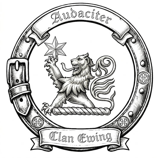 Clan Ewing Crest digital download: Includes Color PNG, B&W PNG, and SVG vector files