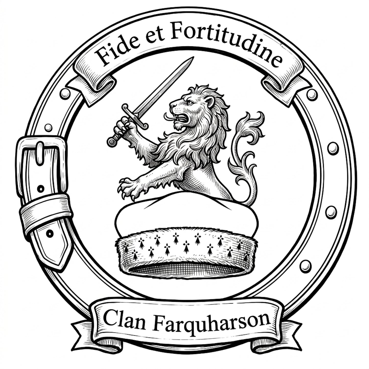 Clan Farquharson crest digital download: Includes Color PNG, B&W PNG, and SVG vector files