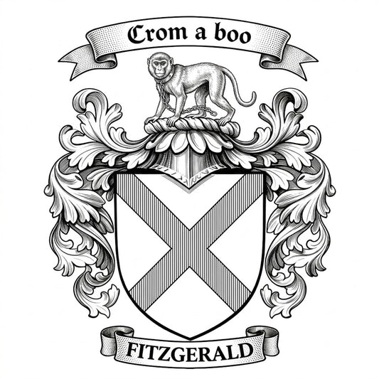 The Fitzgerald Family Coat of Arms digital download: Includes Color PNG, B&W PNG, and SVG vector files