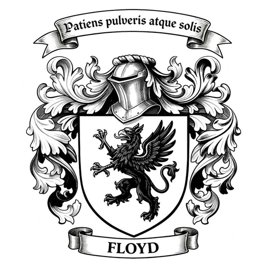 The Floyd Family Coat of Arms digital download: Includes Color PNG, B&W PNG, and SVG vector files